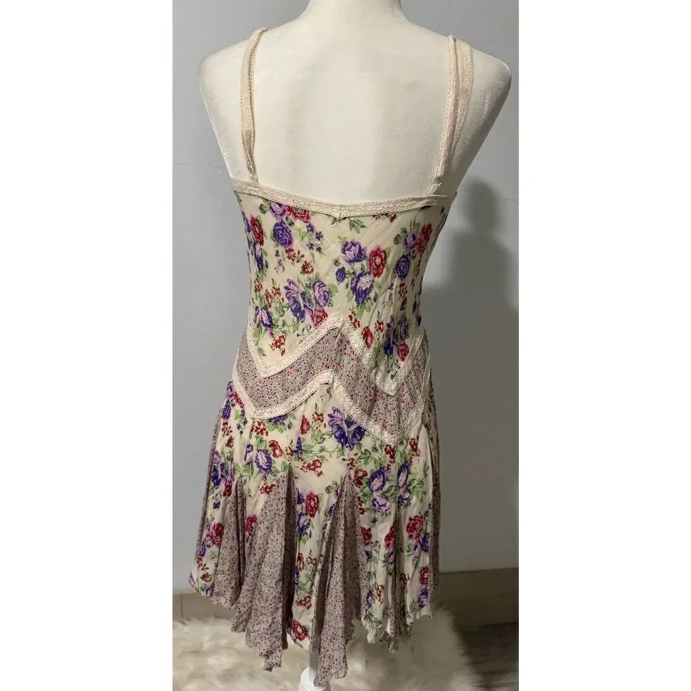 Free People intimately flower patch pattern lace fairy core dress SP - Picture 6 of 10